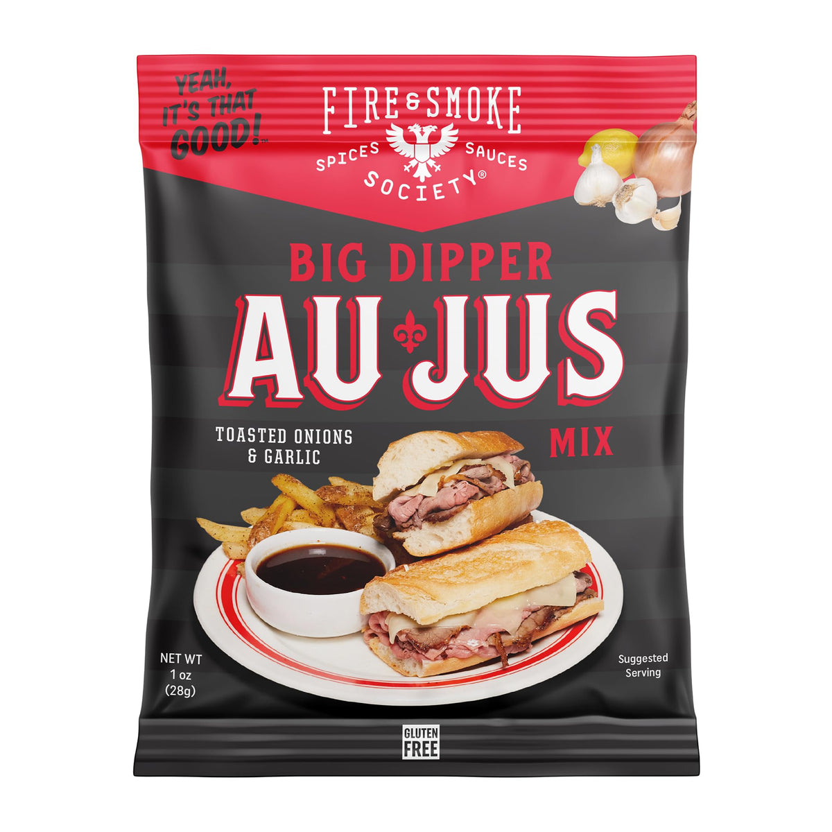 French Dip sandwich idea featuring Fire & Smoke Society au jus