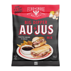 French Dip sandwich idea featuring Fire & Smoke Society au jus