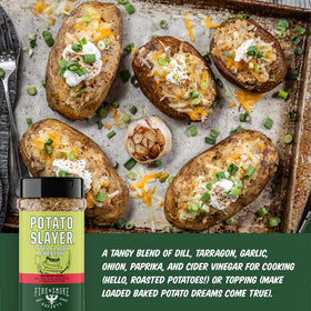 Fire & Smoke Society Potato Slayer shaker closeup highlighting bold herbs.
