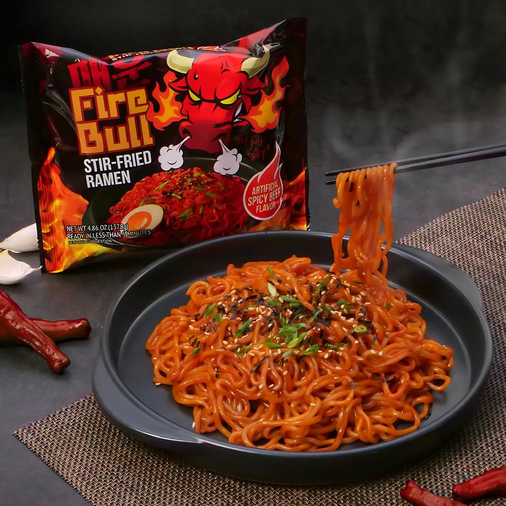 Fire Bull Ramen cooking steps showing quick, heat-savvy preparation.