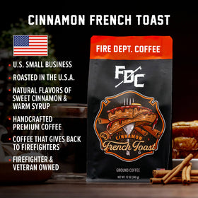 Fire Department Coffee aroma steam shows inviting cinnamon scent for a quick morning lift.