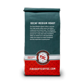 Fire Department Coffee consistent grind quality on ready-to-use packaging.