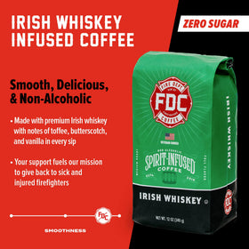 Fire Department Coffee Irish Whiskey Infused cup with vanilla and butterscotch aroma.