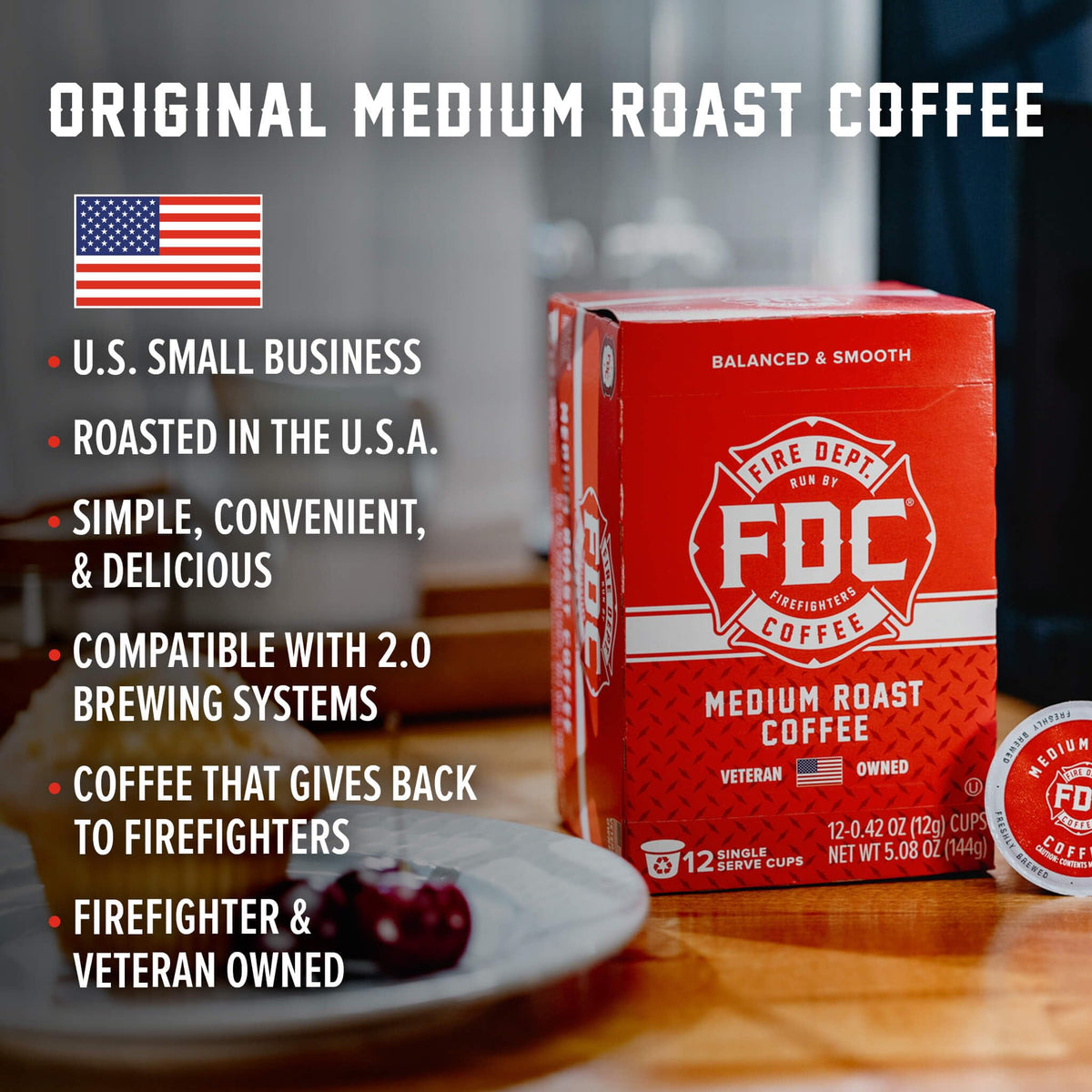 Fire Department Coffee K-Cup style pods fit most single serve brewers