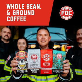 Natural mountain-water decaffeination concept highlighted near Fire Department Coffee