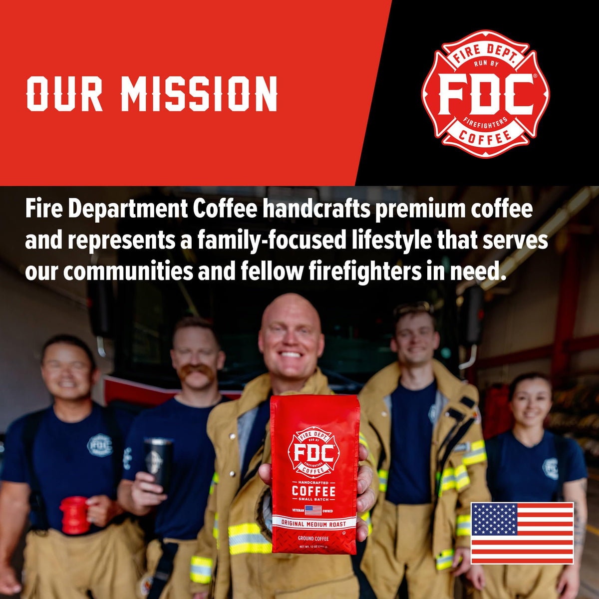 Fire Department Coffee recyclable packaging supports sustainable choices.
