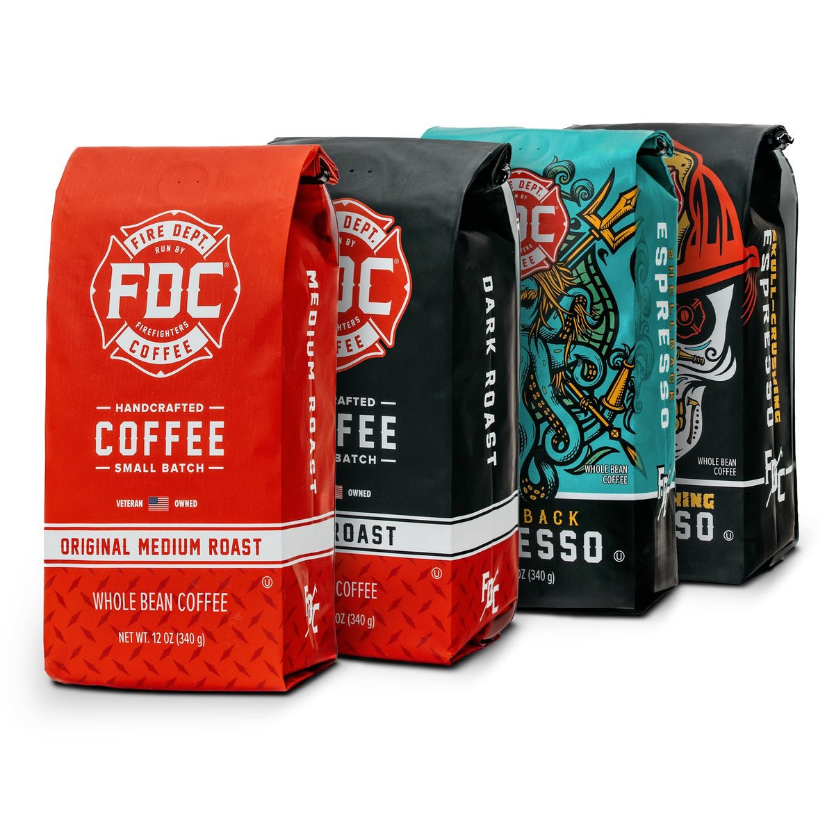 Fire Department Coffee Rescue Pack Medium Roast beans for balanced flavor and everyday brewing.