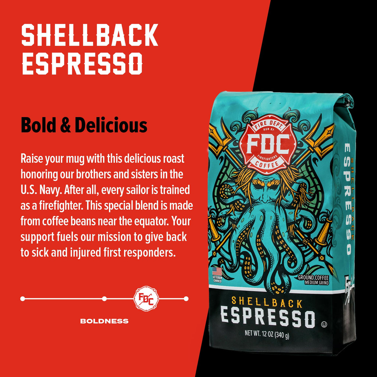Cup of Shellback Espresso roast ready for a balanced morning pick-me-up.