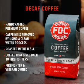 Fire Department Coffee steaming cup highlighting rich aroma for mornings.