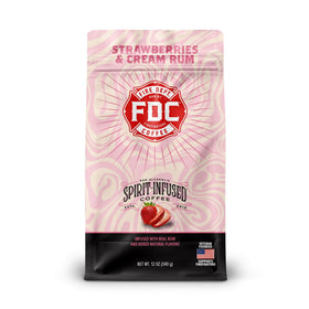 Fire Department Coffee Strawberries & Cream rum-infused ground coffee provides dessert-like flavor in every cup.