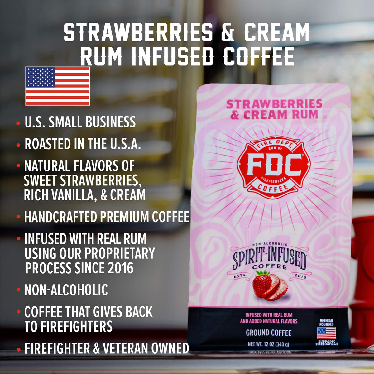 USA-roasted beans from Fire Department Coffee offer bold aroma and consistent quality.