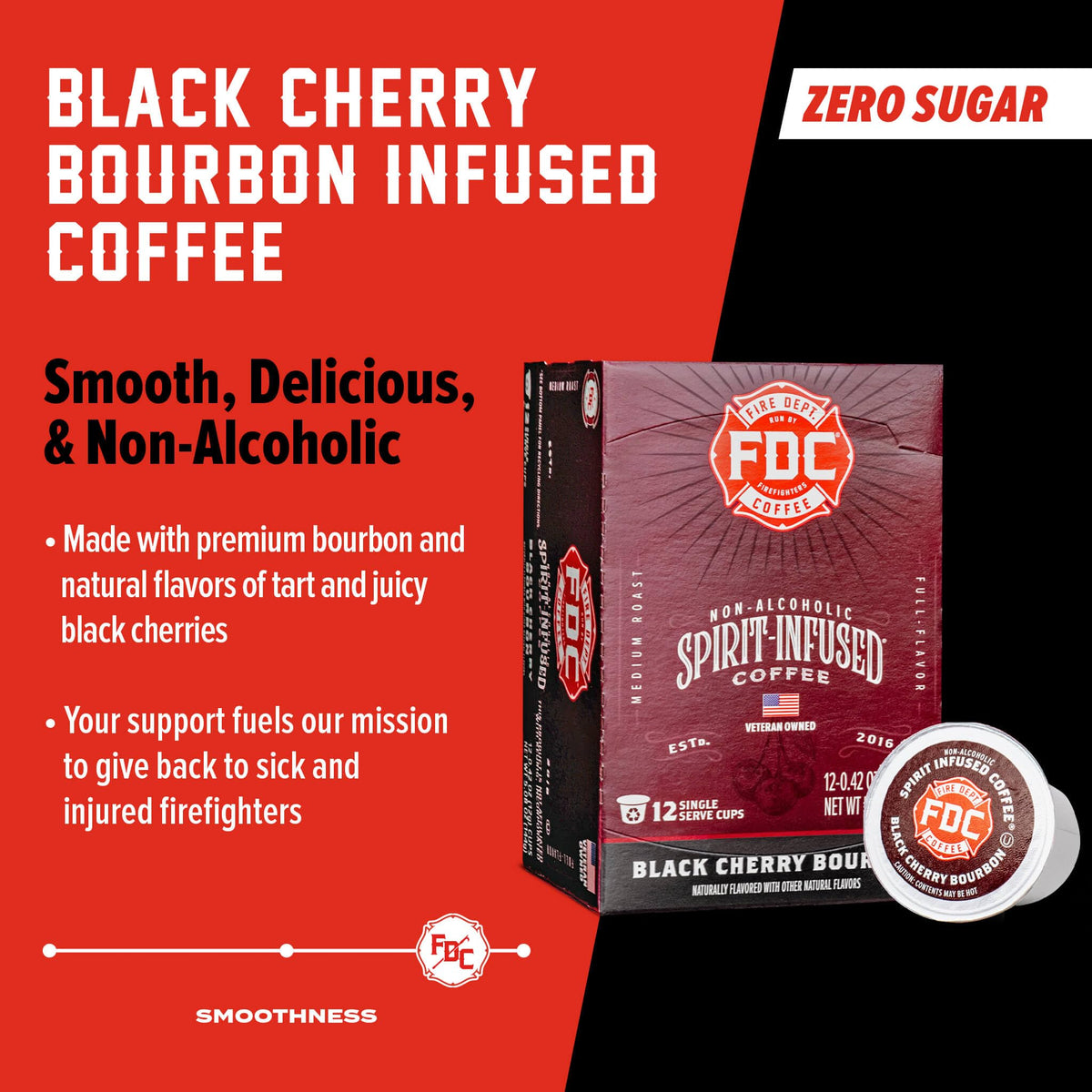 Fire Department Coffee veteran-owned logo signals mission to support firefighters