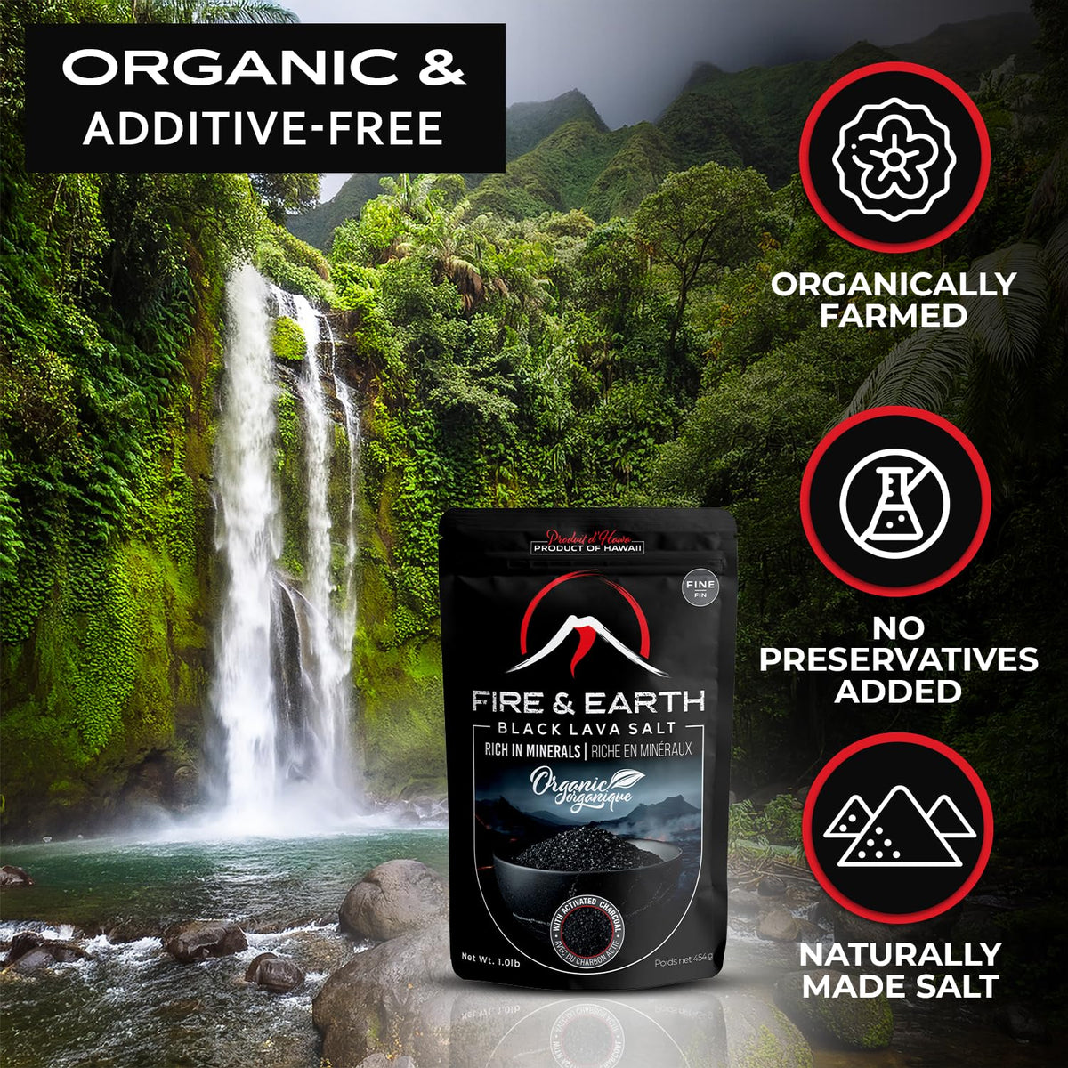 Fire and Earth versatile salt enhances cooking and presentation across salads, meats, and seafood