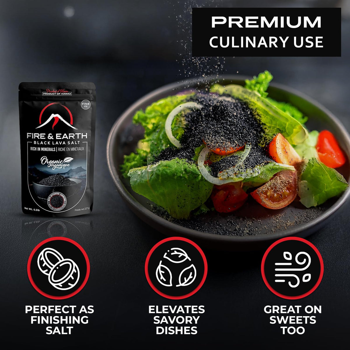 Fire & Earth flaky salt finish boosts plating appeal