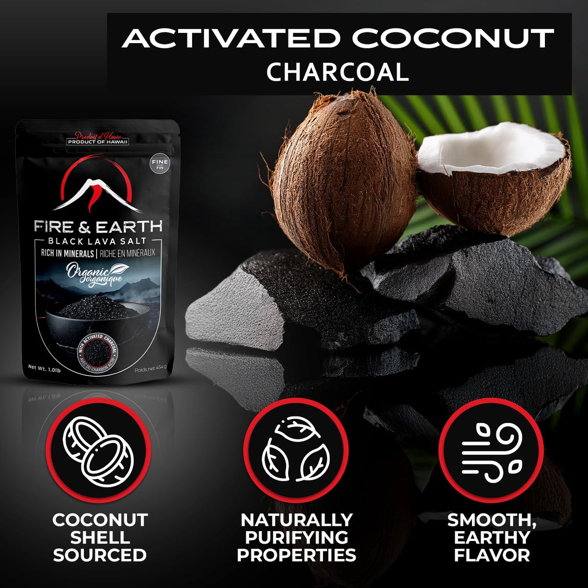 Fire and Earth salt for rimming cocktails delivers visual drama and balanced flavor