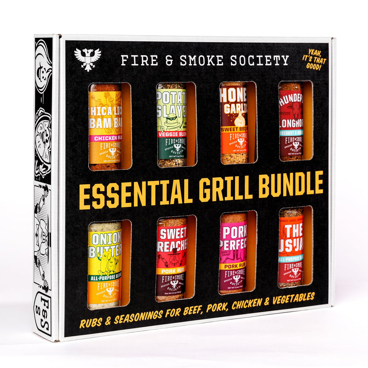 Fire & Smoke Society Essential Pack front view for versatile grilling.