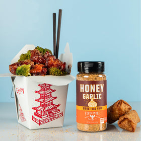 Close-up of the spice mix texture in the Honey Garlic BBQ Rub