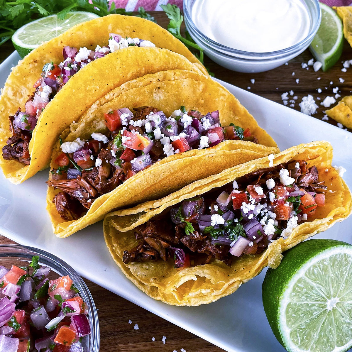 Fire & Smoke Society Taco Seasoning packet open, ready to season weeknight meals.