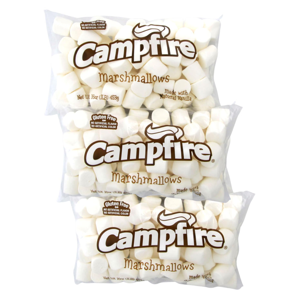 FireStix 3 lb marshmallows in bag, ready for campfire treats