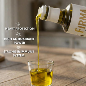 Firma Signature first press process depiction, emphasizing pure, unblended extraction.