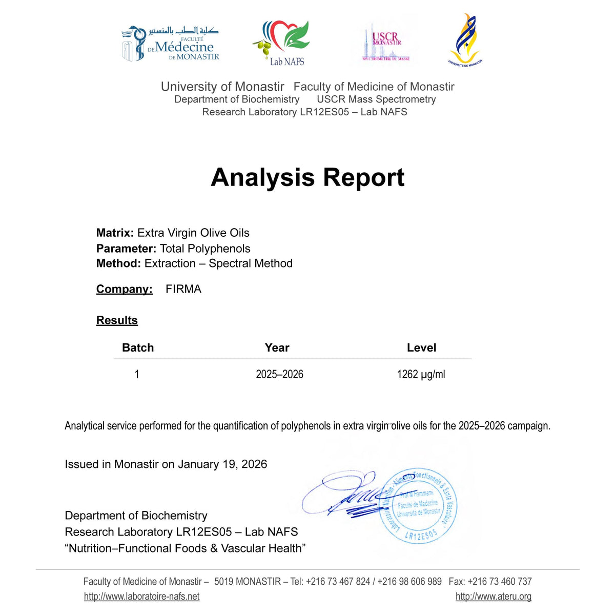 Firma Signature polyphenols density graphic, illustrating high antioxidant potential in each drop.