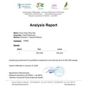 Firma Signature polyphenols density graphic, illustrating high antioxidant potential in each drop.