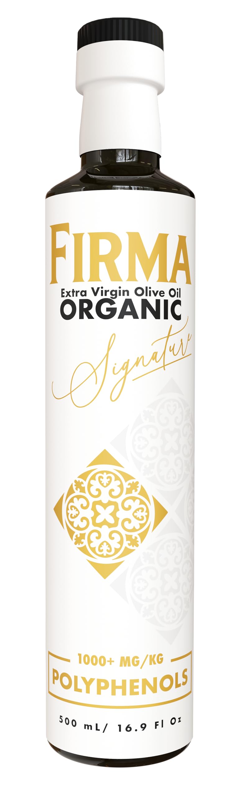 Firma Signature Tunisia olive oil bottle front, ideal for finishing dishes.