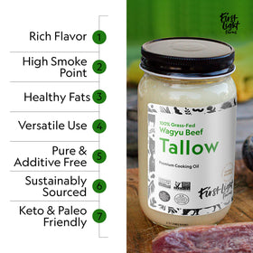 First Light Wagyu Tallow skin-care application shows all-natural moisturization option.