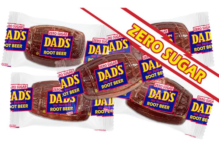 FirstChoiceCandy Dad's Root Beer Barrels packaging shows resealable bag for freshness.