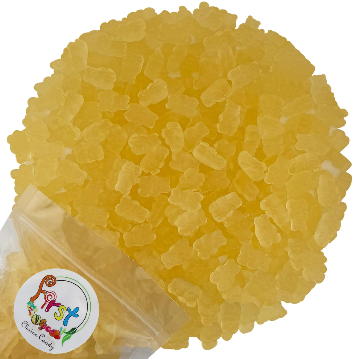 FirstChoiceCandy Gummy Bears pineapple 2lb bag for on the go snack