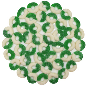 FirstChoiceCandy gummy rings used as dessert toppings and decorations