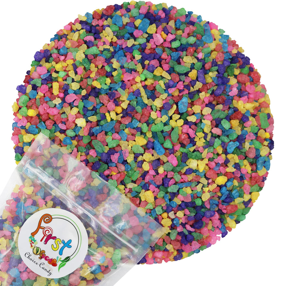 FirstChoiceCandy rock candy crystals in assorted colors for display and gifting