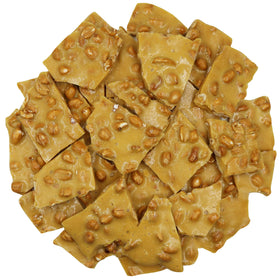 FirstChoiceCandy peanut brittle slices reveal caramelized sugar and crunchy texture.