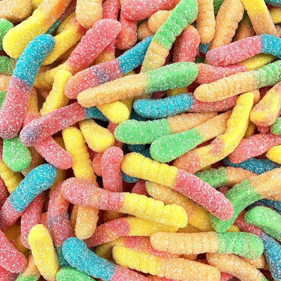 FirstChoiceCandy Sour Gummy Crawlers neon worms pack front showing vibrant colors for party snacking