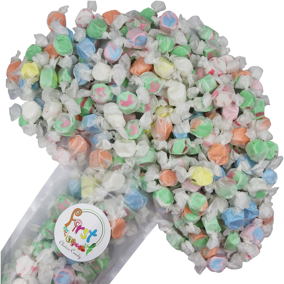 FirstChoiceCandy all flavor saltwater taffy assortment in pack, ideal for sharing.