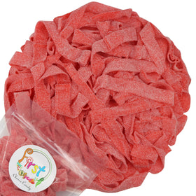FirstChoiceCandy sour gummy belts hero image, vibrant strawberry colors, ideal for gifting