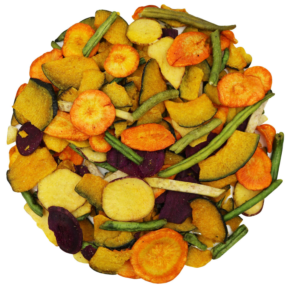 FirstChoiceCandy vegetable chips with variety slices for on-the-go snacking.