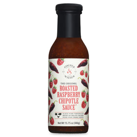 Fischer & Wieser Original Raspberry Chipotle bottle pour highlights smoky-sweet glaze for grilling