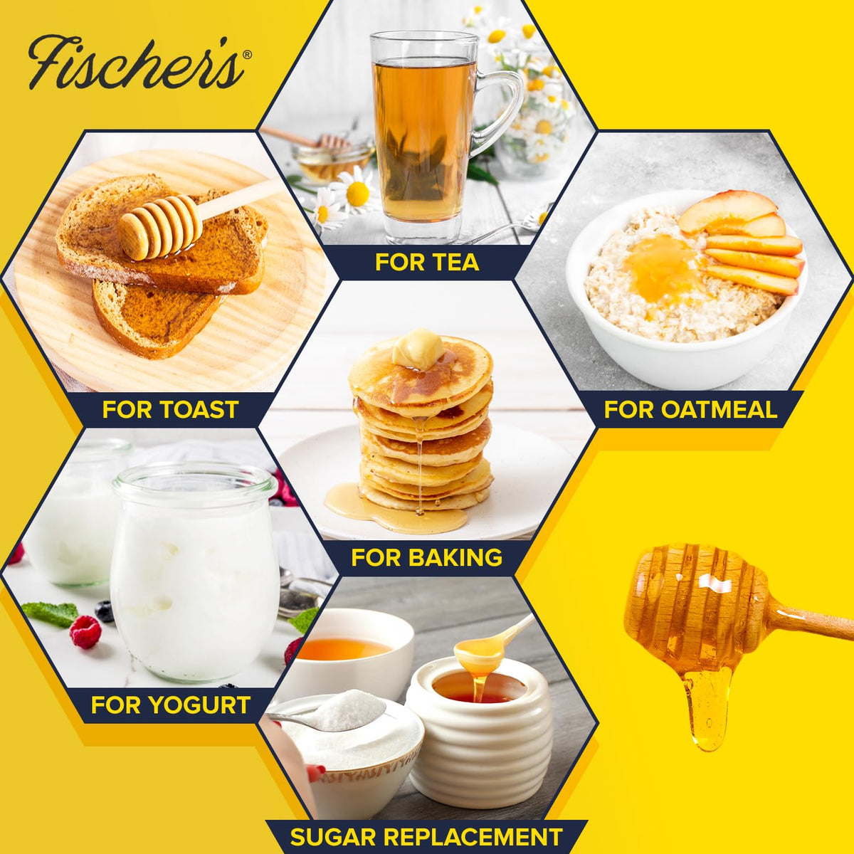 Fischer's kitchen scene with honey as a versatile natural sweetener