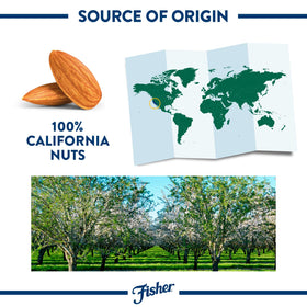 Fisher Chef's Naturals almonds displayed on a snack plate for a wholesome, protein-rich bite.