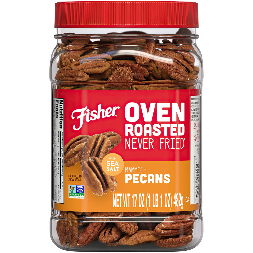 Fisher Chef's Naturals oven roasted mammoth pecans deliver crisp texture for on-the-go snacking.