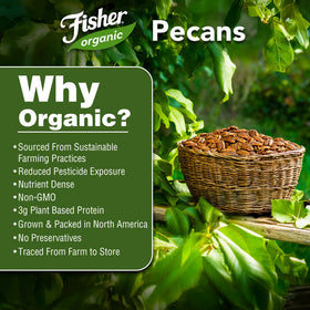 Fisher Chef's Naturals pecans in resealable bag keep freshness for easy snacking.
