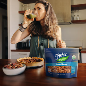 Label highlights non-GMO and absence of preservatives.