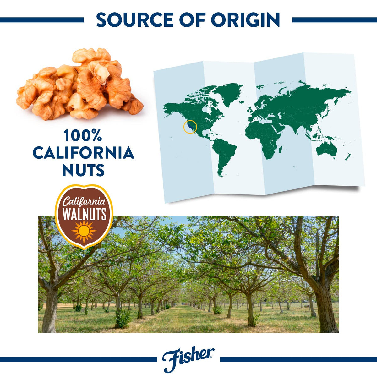 Fisher Chef's Naturals Northern California walnuts from trusted growers showcase quality.