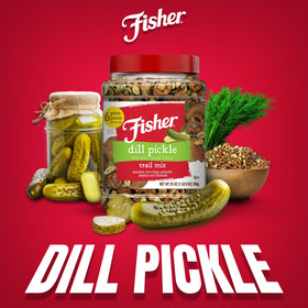 Serving Fisher Dill Pickle Trail Mix as a pantry-friendly snack during the day.