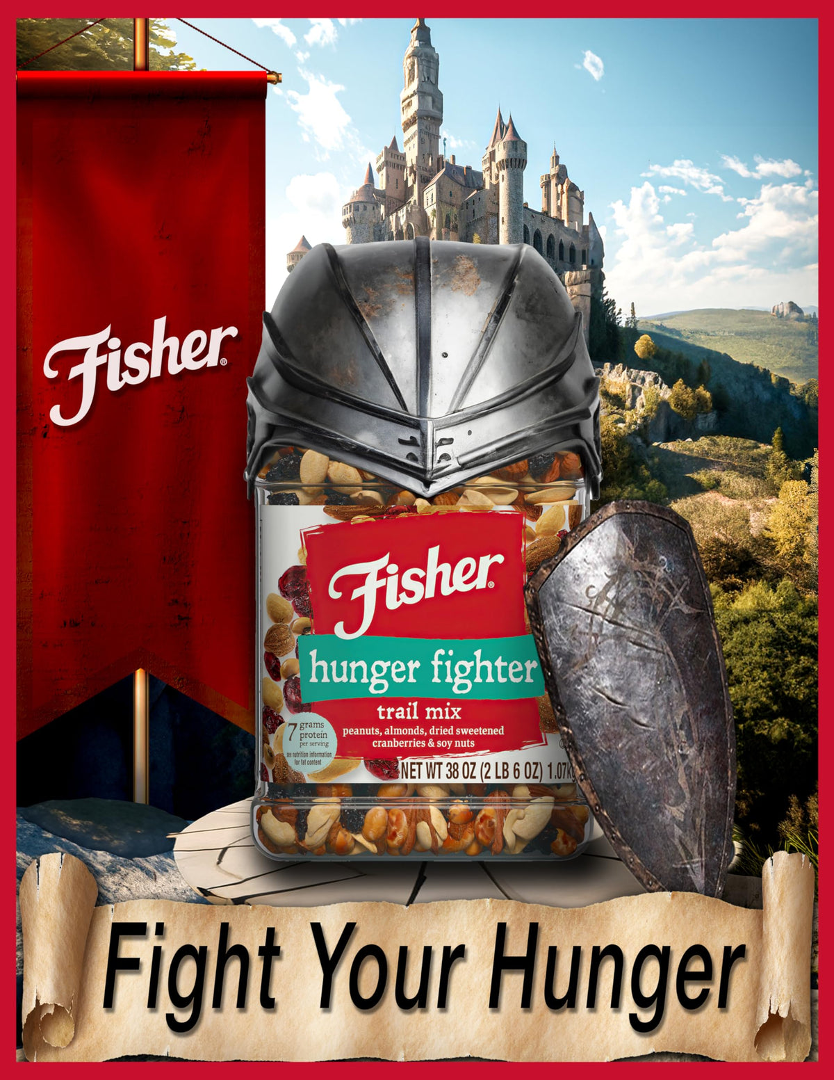 Detail of soy nuts in Fisher Hunger Fighter Trail Mix for extra crunch.