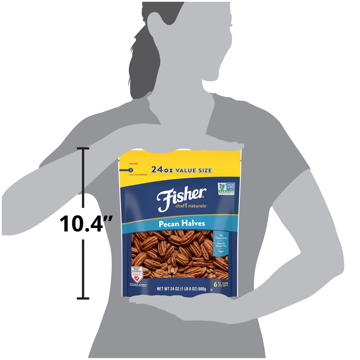Fisher pecans in mixing bowl, ready to enhance healthy meals