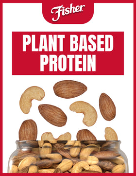 Fisher Almonds and Cashews Mix in a bowl, perfect for quick snacking.