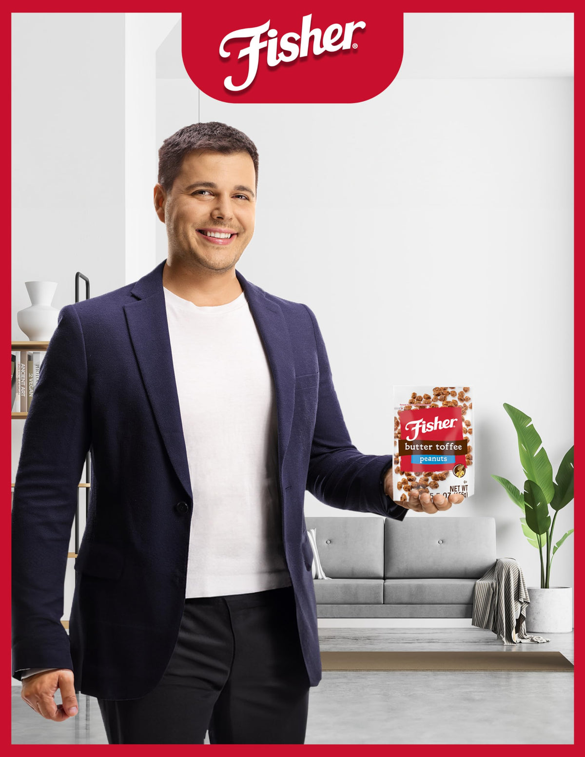 Fisher Snack Butter Toffee Peanuts deliver crunchy texture with wholesome ingredients.