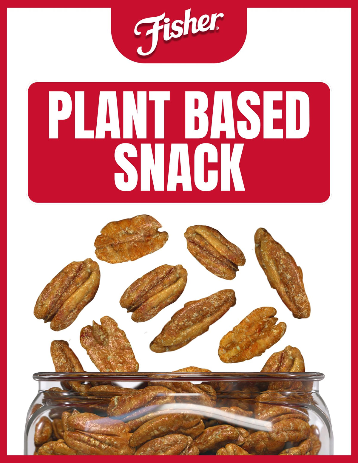 Fisher Snack Candied Pecans on-salad shows elegant topping for gourmet greens.